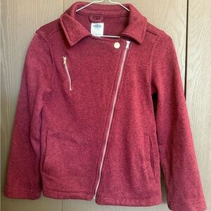 Old Navy Burgundy Asymmetrical Zip Jacket